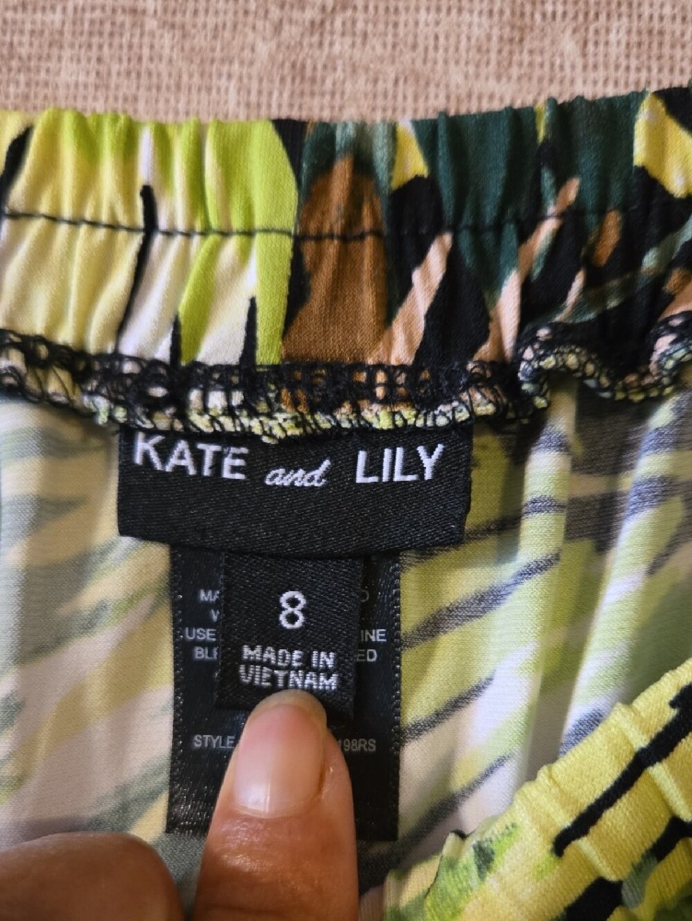 Strapless Tropical Leaf Jumpsuit in Green - Picture 3 of 7